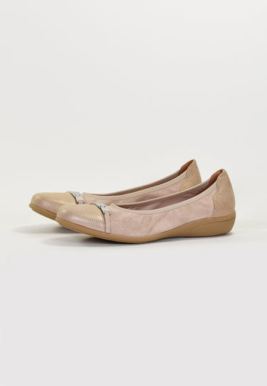 CLAMS - Ballerine en Cuir Beige