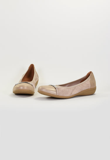 CLAMS - Ballerine en Cuir Beige