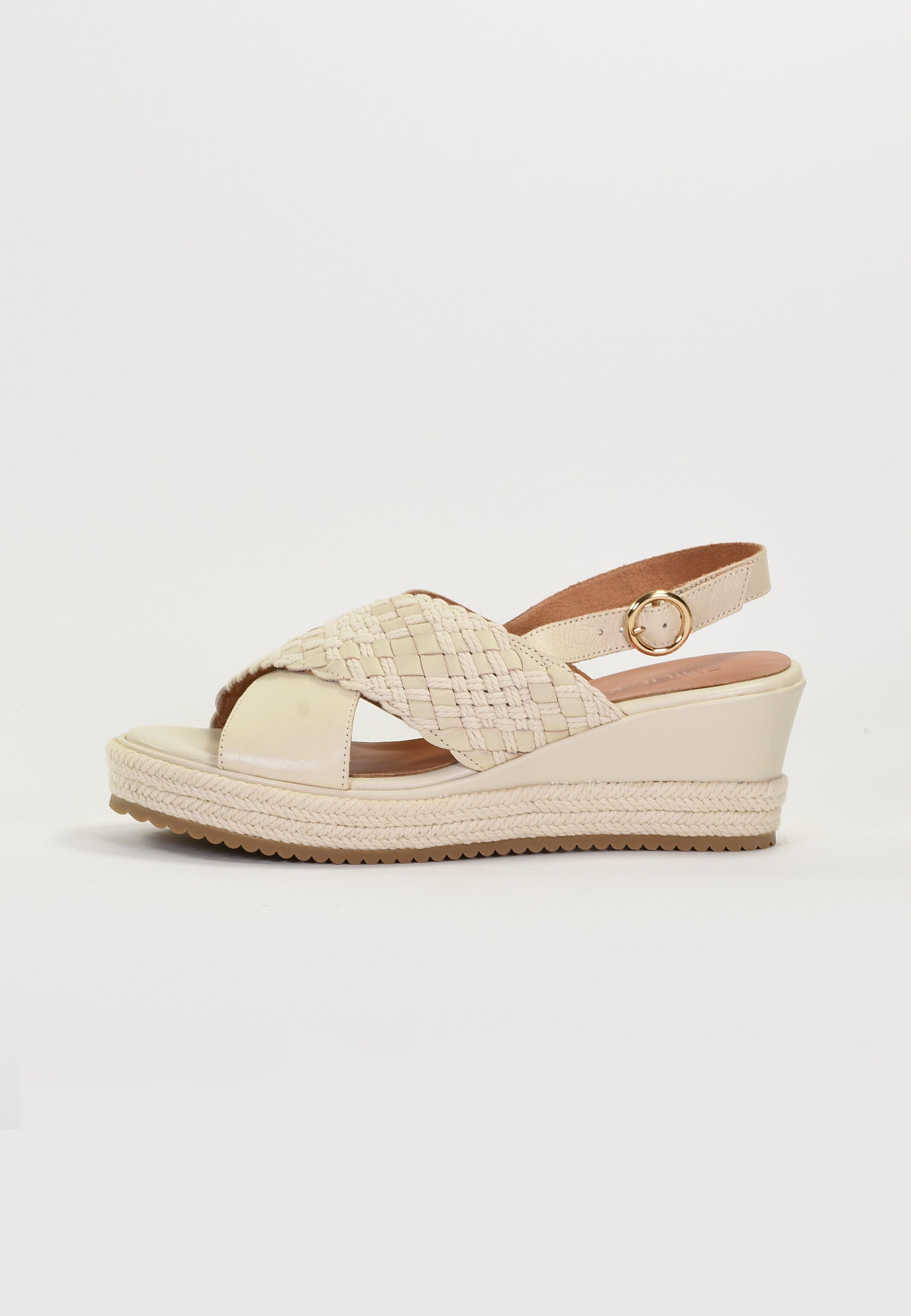 SANDALES COMPENSÉES ESTELLE - CRÈME