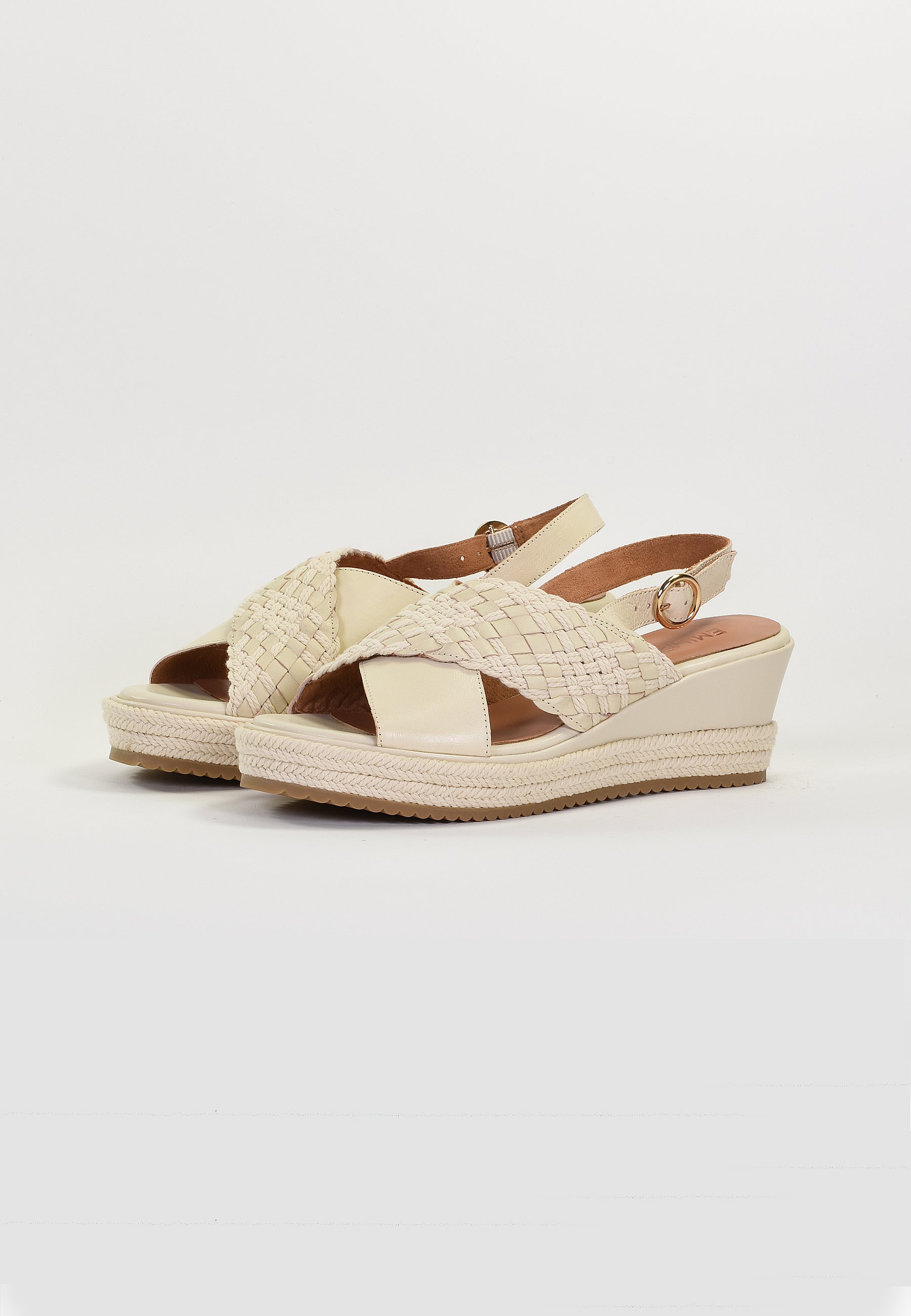 SANDALES COMPENSÉES ESTELLE - CRÈME