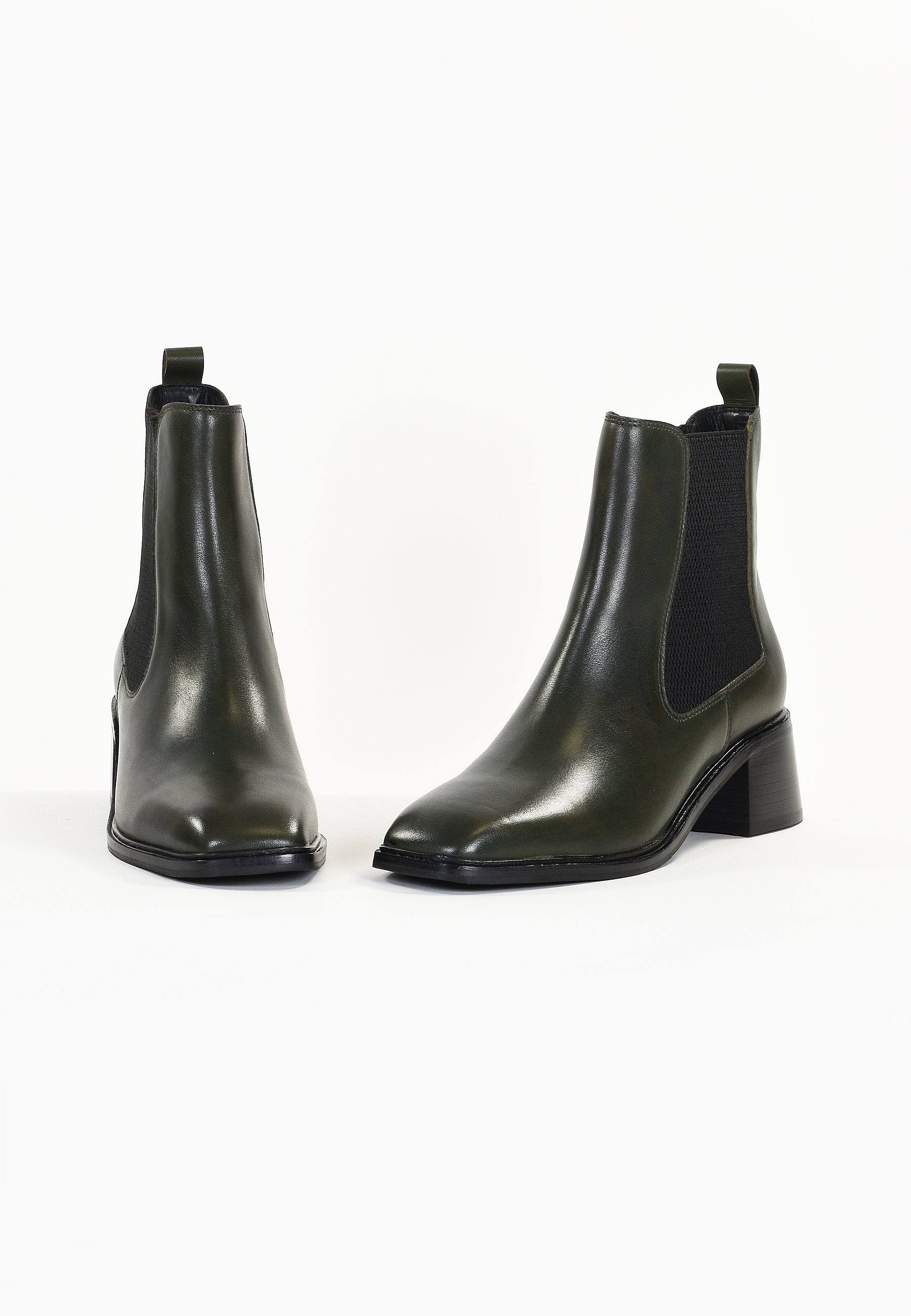 LINEN ANKLE BOOTS - GREEN