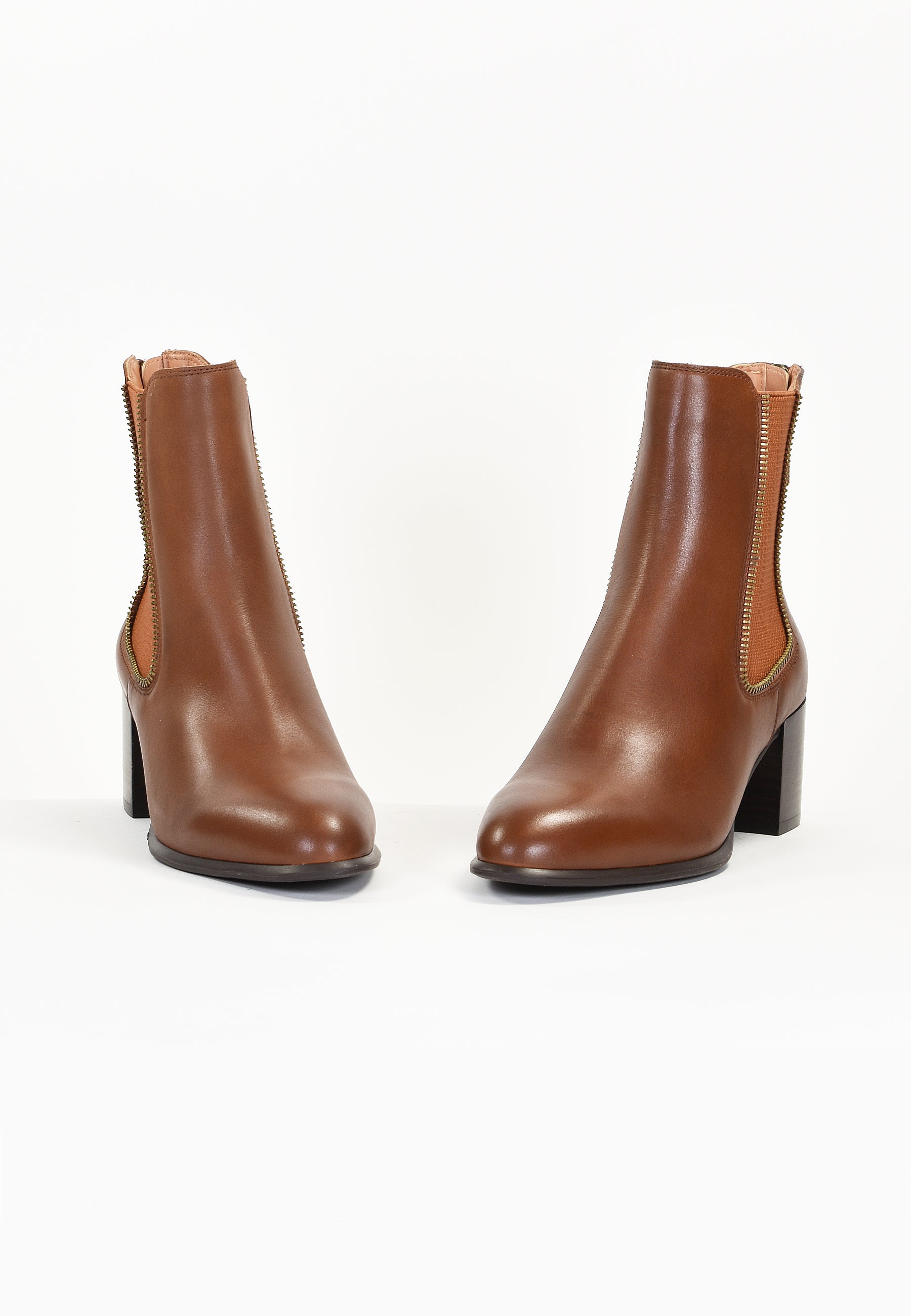 BOTTINES LOTUS - COGNAC