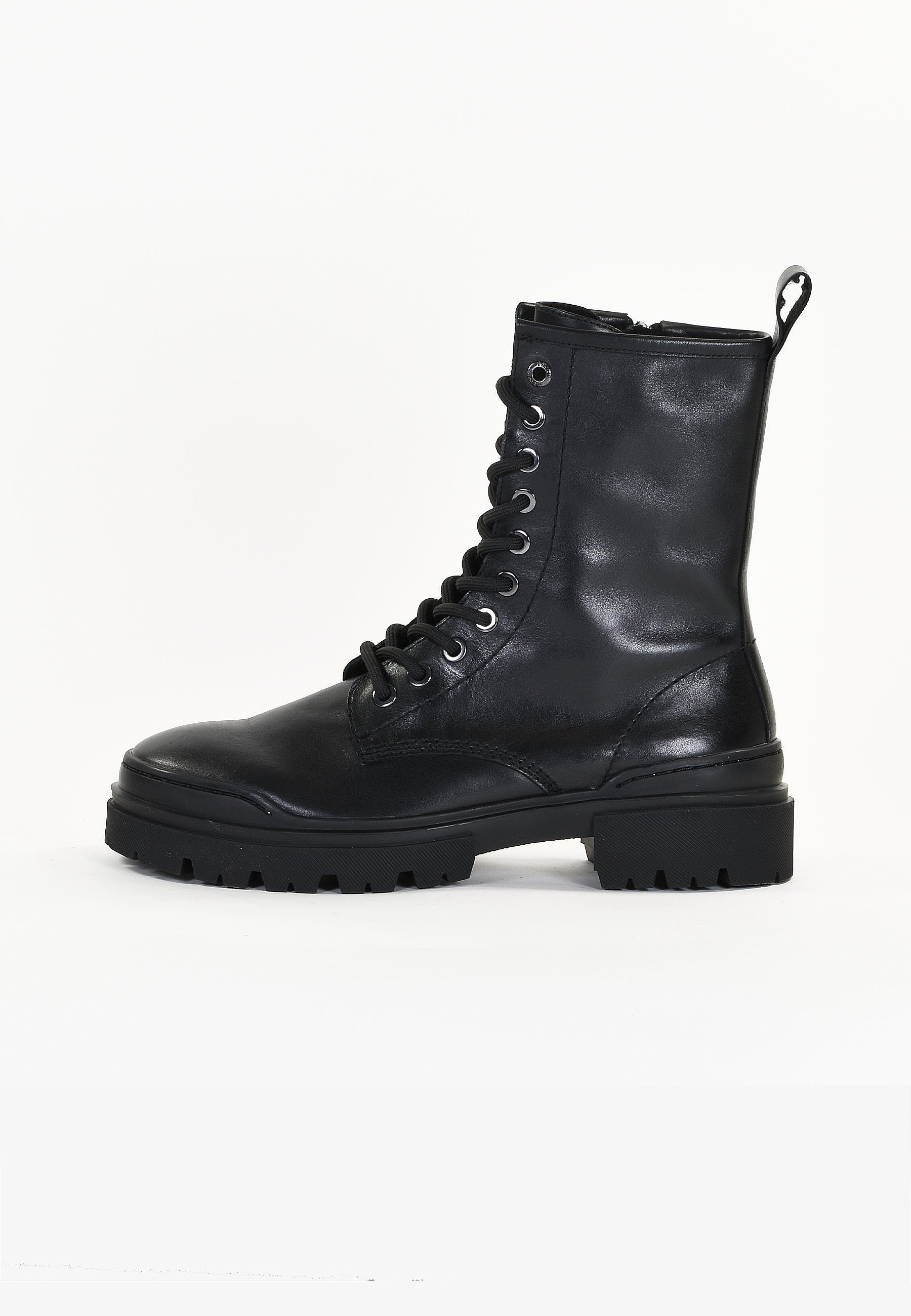 PURPLE - BLACK ANKLE BOOTS