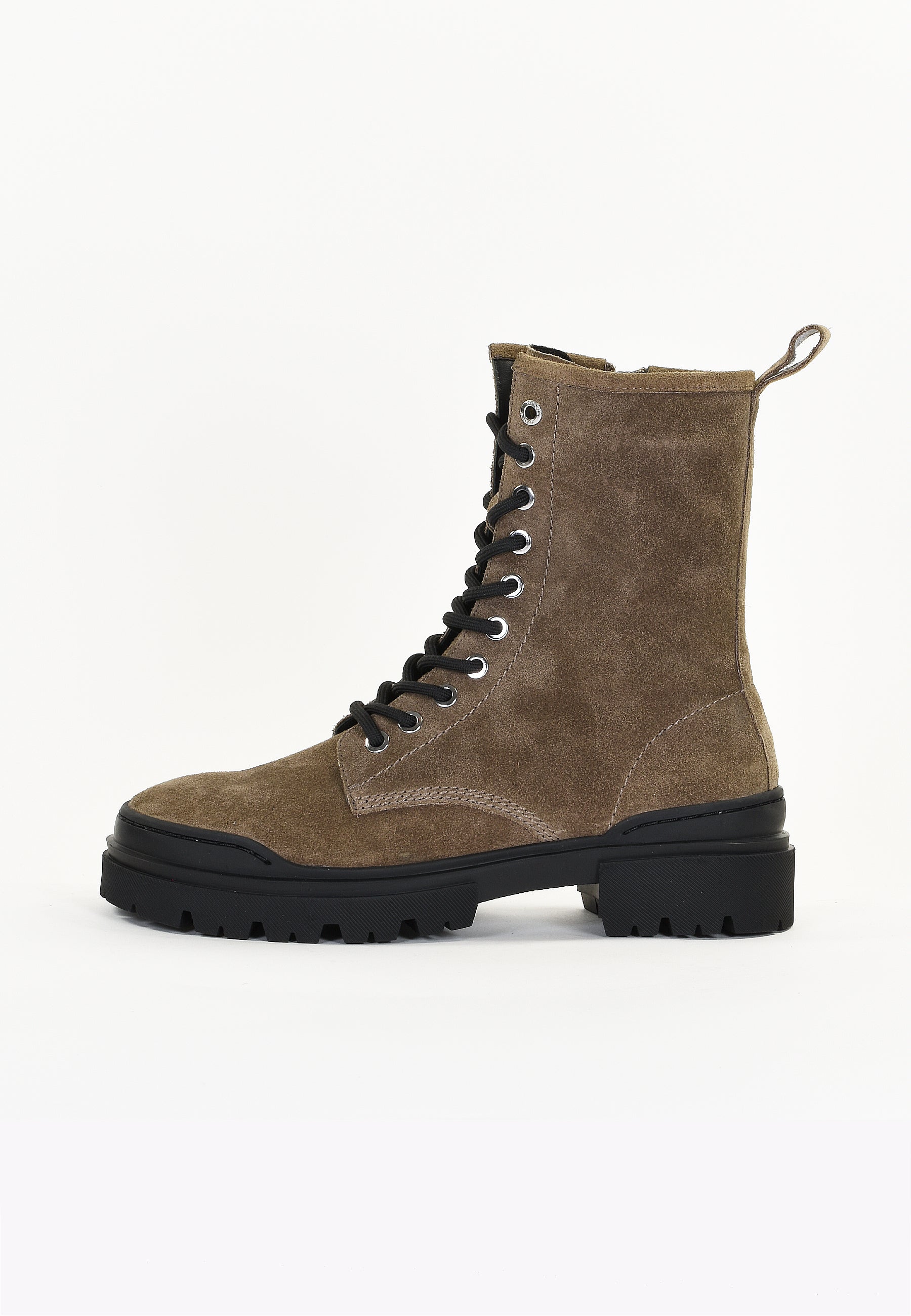 PURPLE - TAUPE ANKLE BOOTS