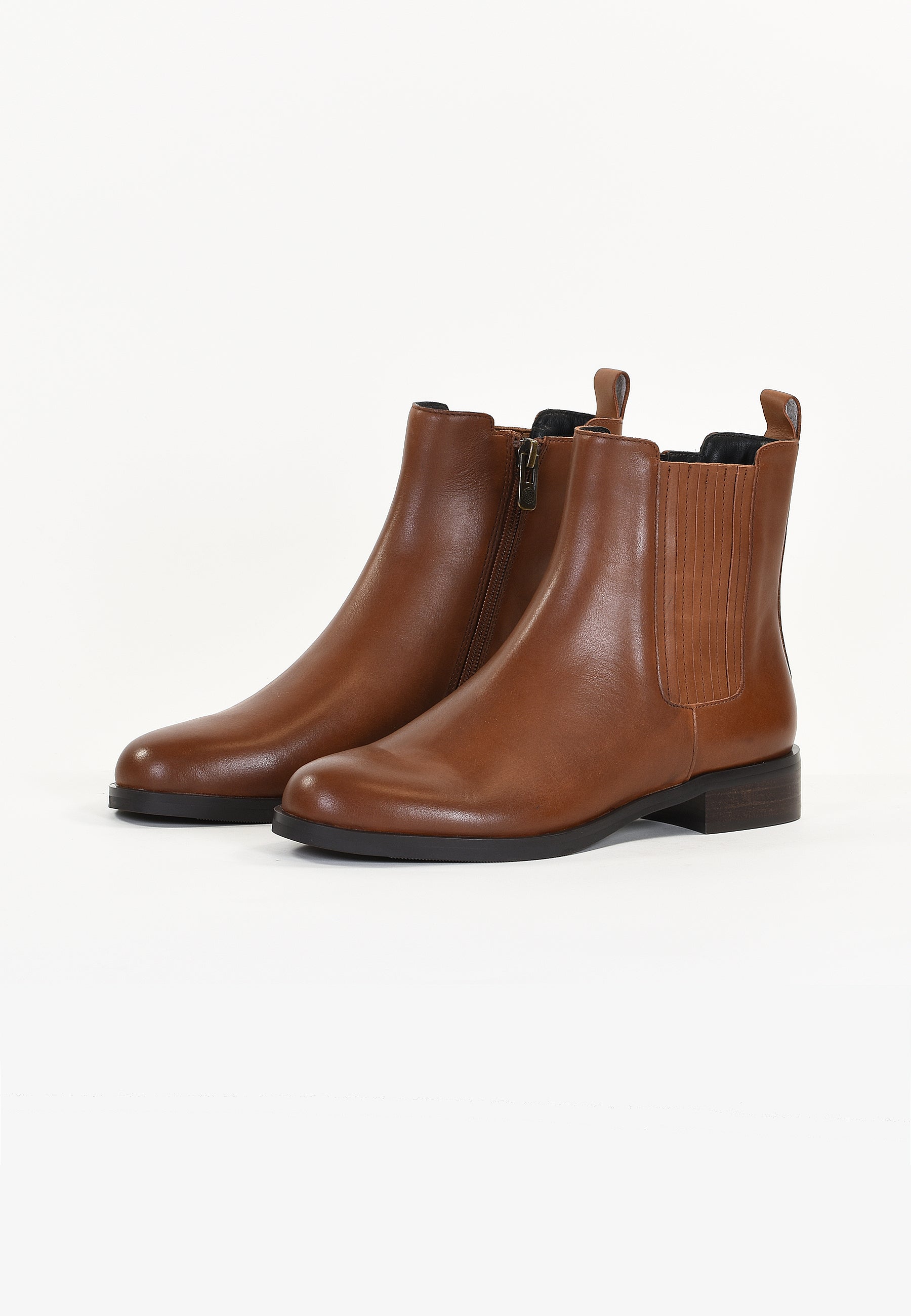 SAGE - COGNAC ANKLE BOOTS