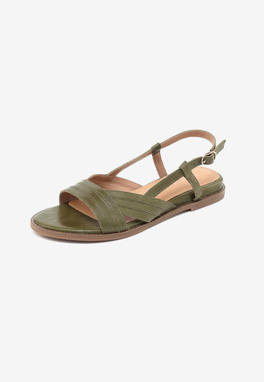 SANDALES PLATES ANISSA  - VERT