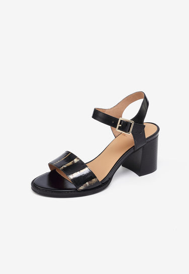 CLEAR HEEL SANDALS - BLACK 
