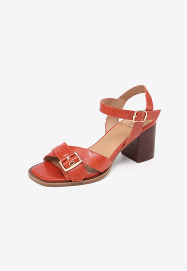 CLARA HEELED SANDALS - RED 