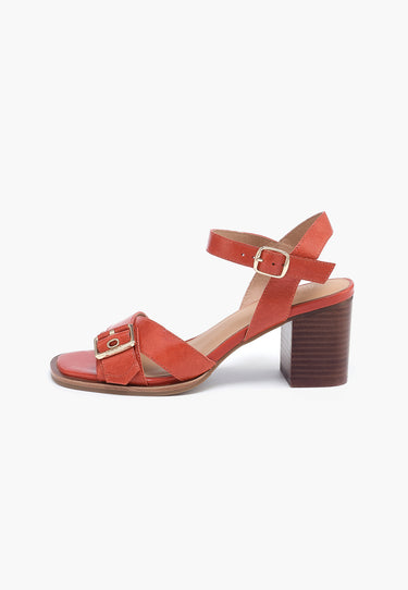 CLARA HEELED SANDALS - RED 