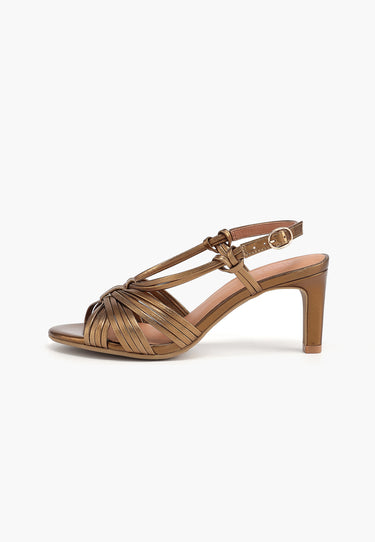 ELISÉE HEELED SANDALS - GOLD