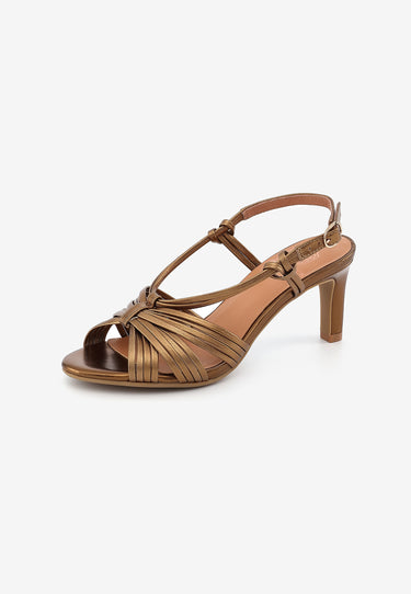 ELISÉE HEELED SANDALS - GOLD