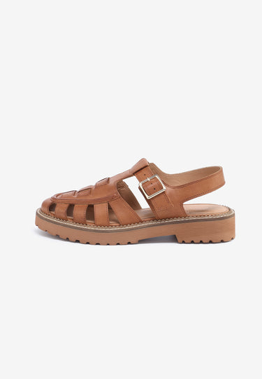 ELOISE - Sandales en cuir Camel
