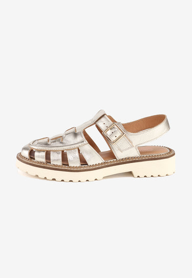 ELOISE - Sandales en cuir Doré/Platine