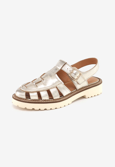ELOISE - Sandales en cuir Doré/Platine