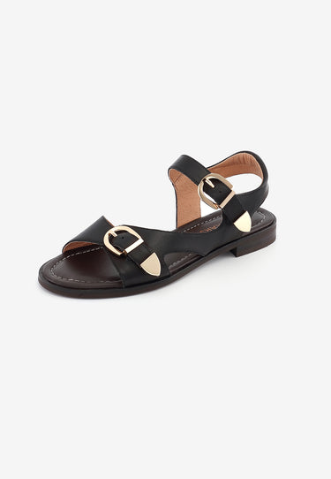 FIONA - Sandales en cuir noir