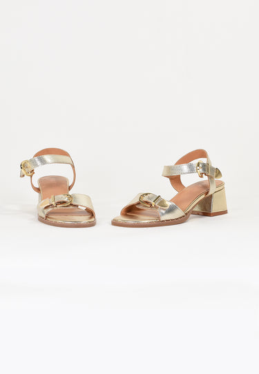 KEITH HEELED SANDALS - PLATINUM 