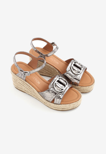 MARIA WEDGE SANDALS - SILVER 