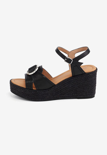 SANDALES COMPENSÉES MARIA  - NOIR