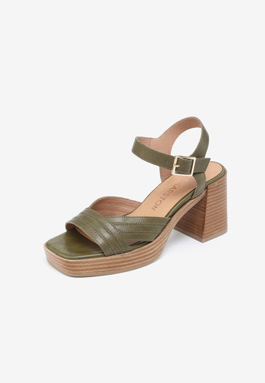 MELINA HEELED SANDALS - GREEN 