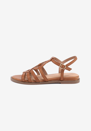 SABINE FLAT SANDALS - CAMEL