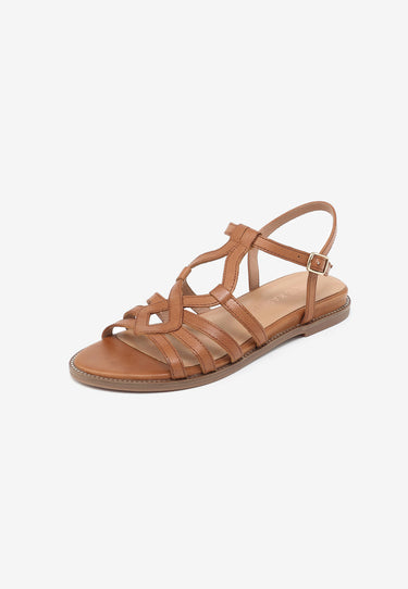SABINE FLAT SANDALS - CAMEL