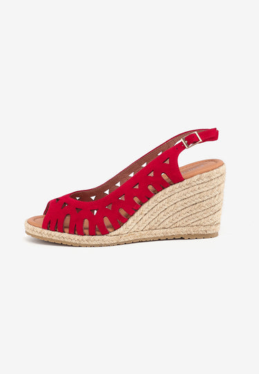 SARAH WEDGE SANDALS - RED 