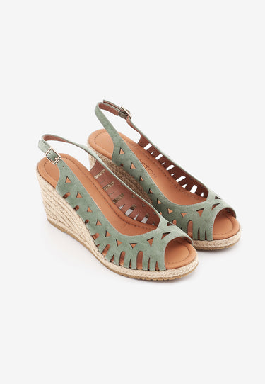 SARAH WEDGE SANDALS - GREEN 