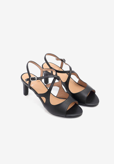 SERENA HEELED SANDALS - BLACK
