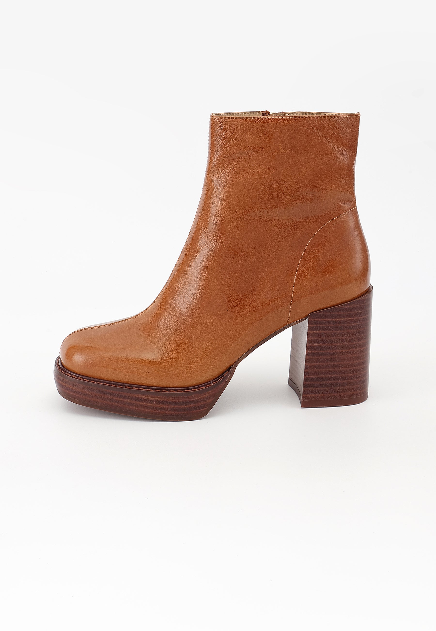 CLEA ANKLE BOOTS - COGNAC