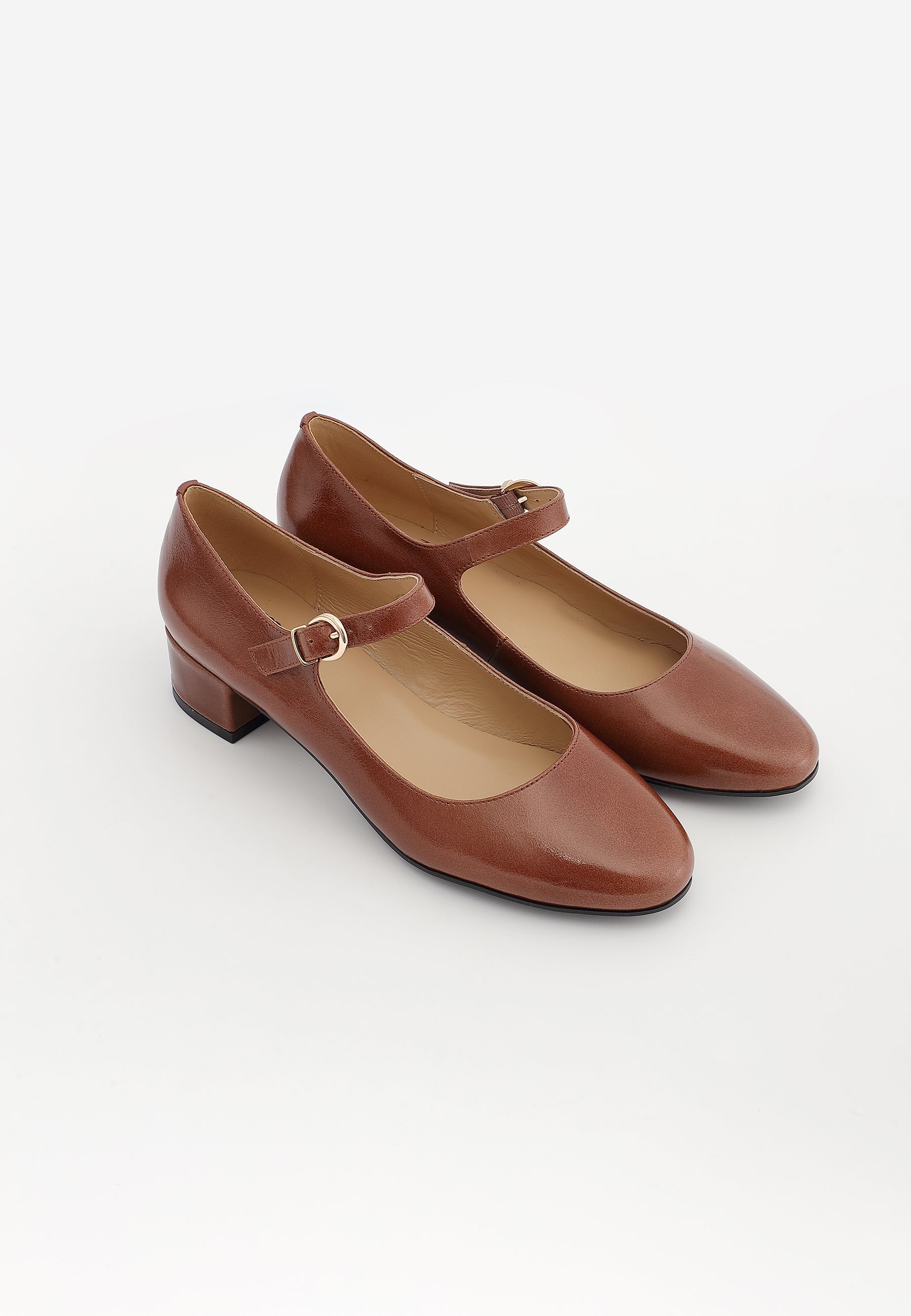 BALLERINES DORIE - COGNAC LISSE