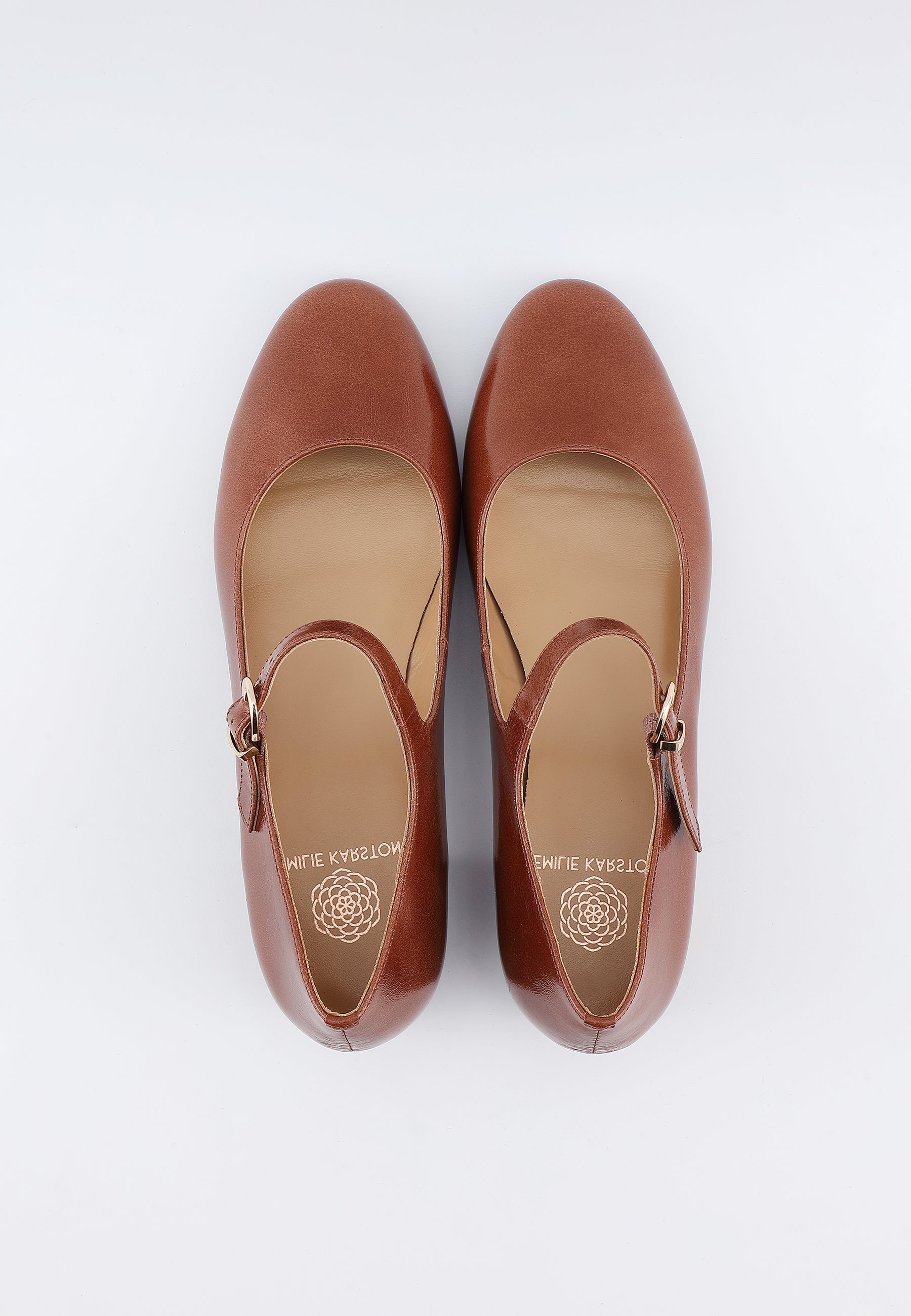 BALLERINES DORIE - COGNAC LISSE