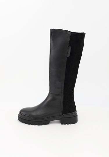 ESMEE - Bottes en Cuir Noir Bi-Matière