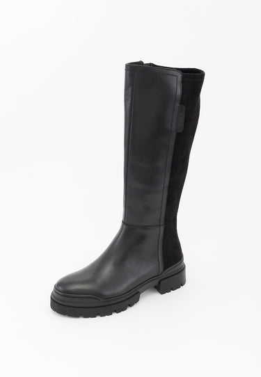 ESMEE - Bottes en Cuir Noir Bi-Matière