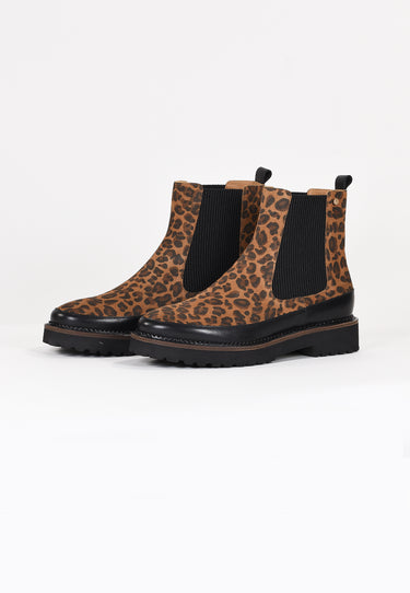 OLIVIA - Bottines Chelsea en Croûte de Cuir Léopard