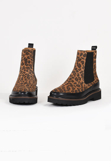 OLIVIA - Bottines Chelsea en Croûte de Cuir Léopard