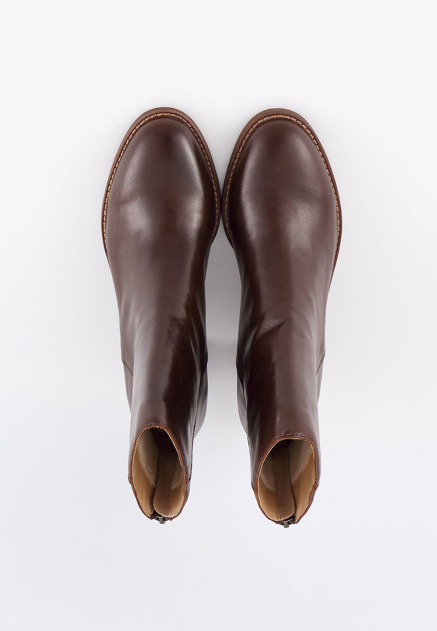 BOTTINES OXALYS - COGNAC LISSE