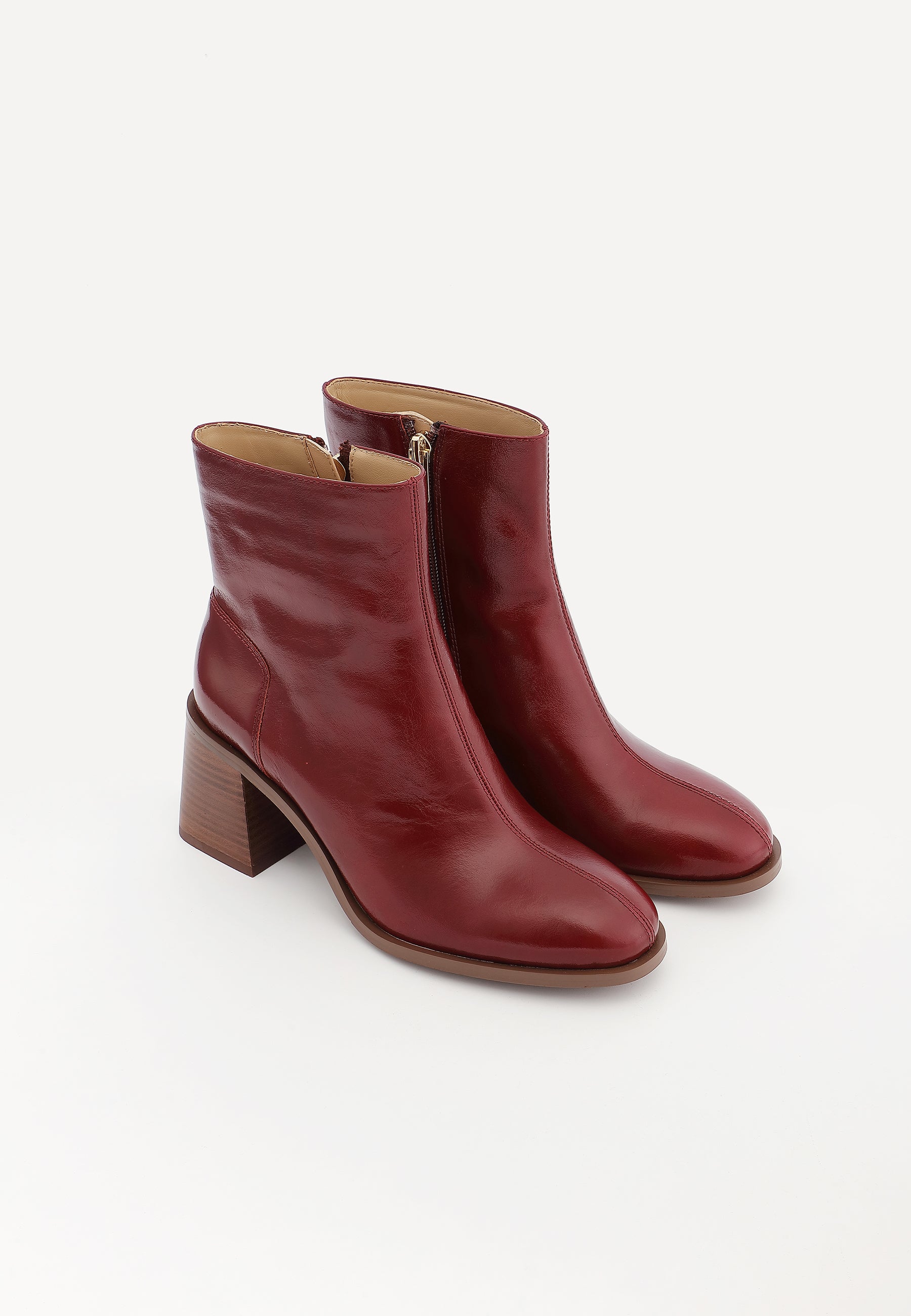 VICTORIA ANKLE BOOTS - BURGUNDY