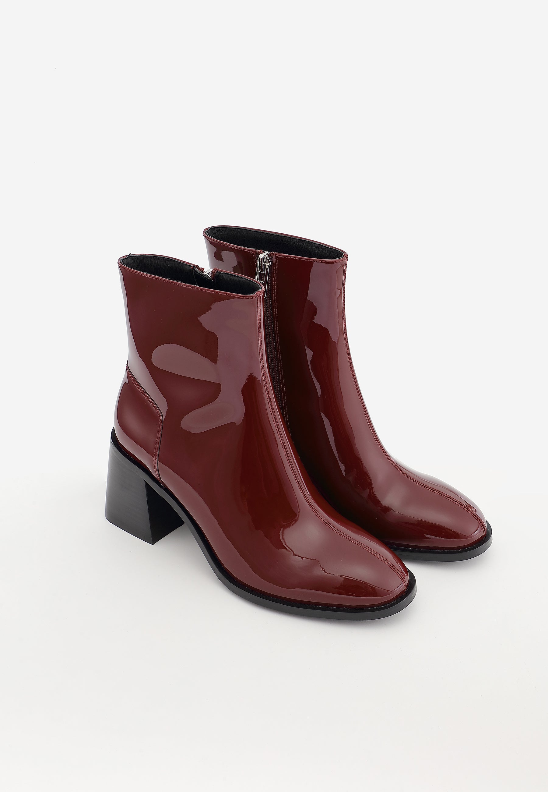 BOTTINES VICTORIA - VERNI BORDEAUX