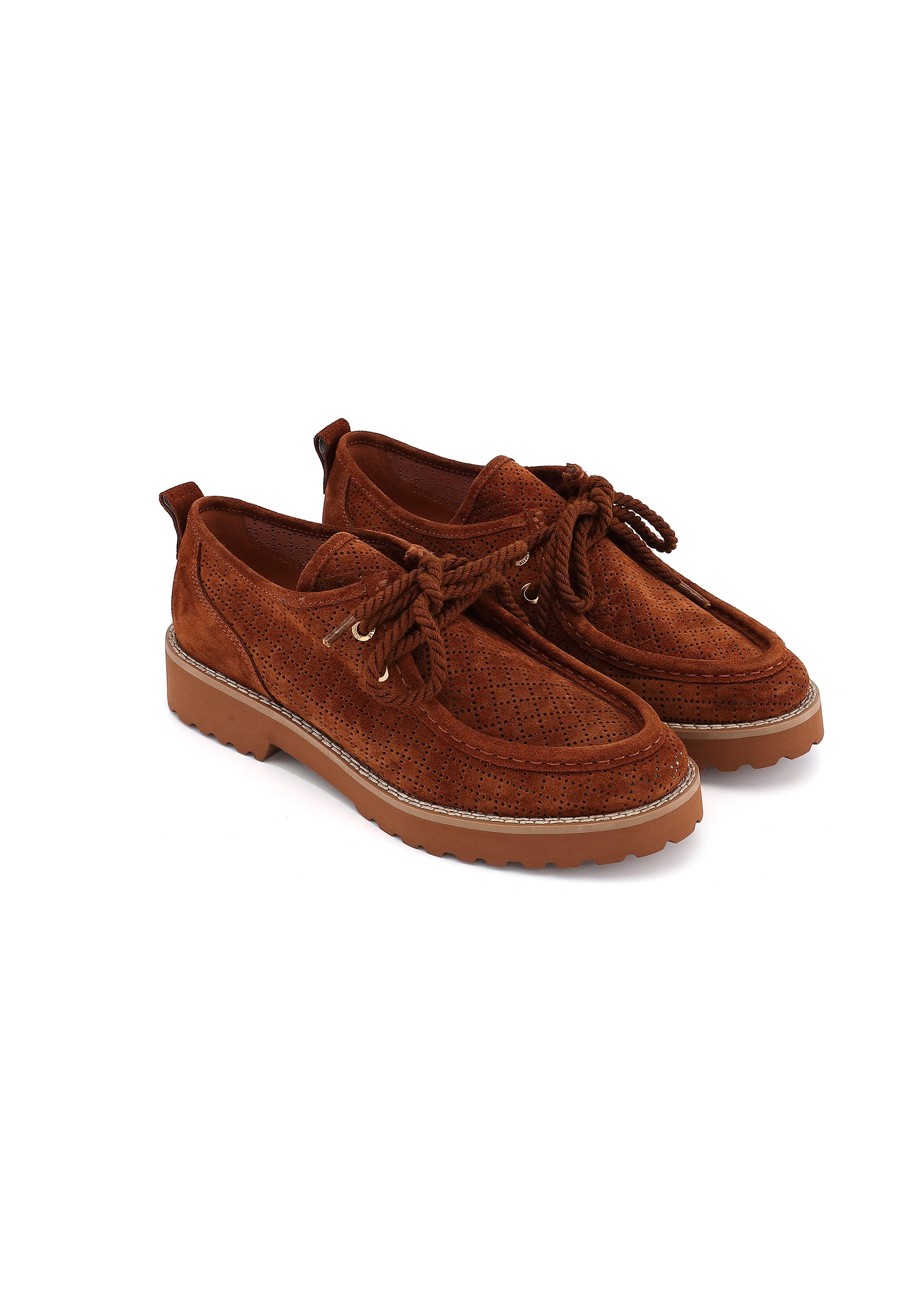 ALPINA - Derbies en Cuir Marron/Cognac