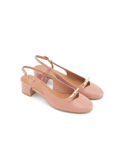 ANTHEA - Escarpins en Cuir Verni Rose Poudré