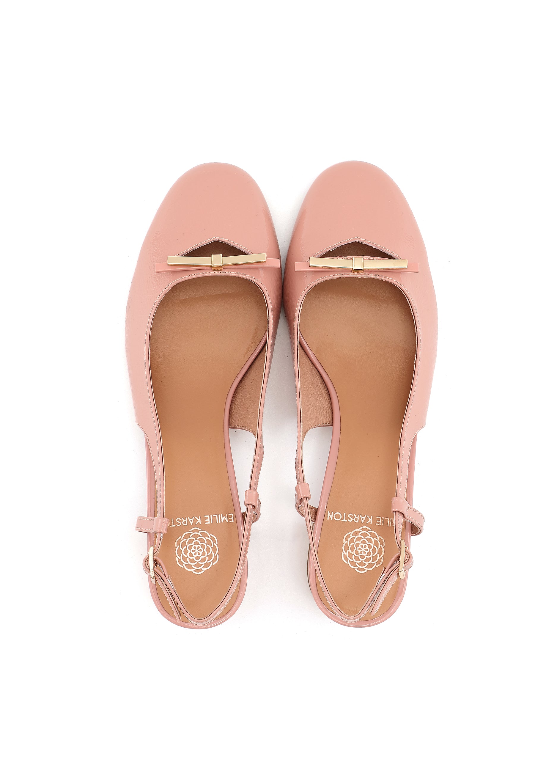 ANTHEA - Escarpins en Cuir Verni Rose Poudré