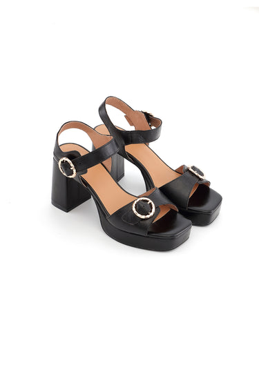 BAILEY - Sandales en cuir à talons hauts Noir