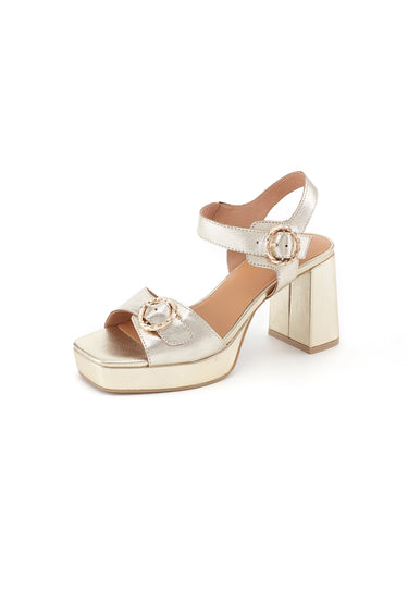 BAILEY - Sandales en cuir à talons hauts Doré/Platine