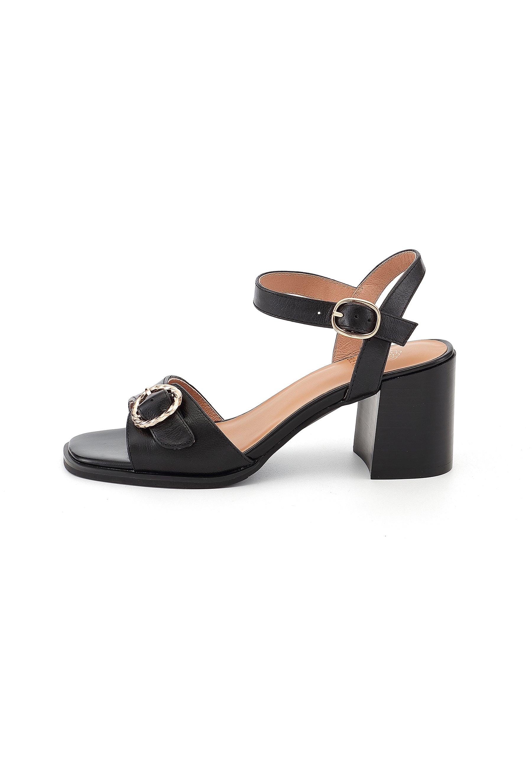 BROOKE - Sandales à talons en cuir Noir