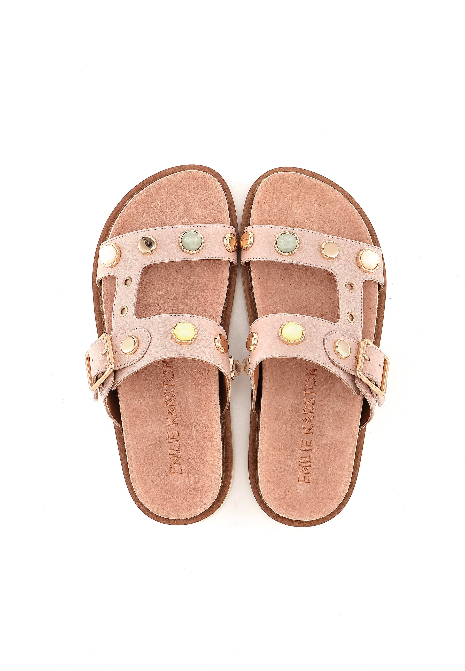 CALLIOPE - Sandales à 2 Brides en cuir Rose/Nude