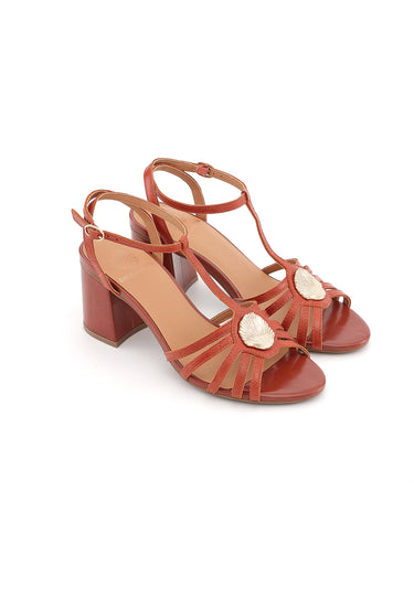 CALLISTA - Sandales à Talons avec coquillage Orange