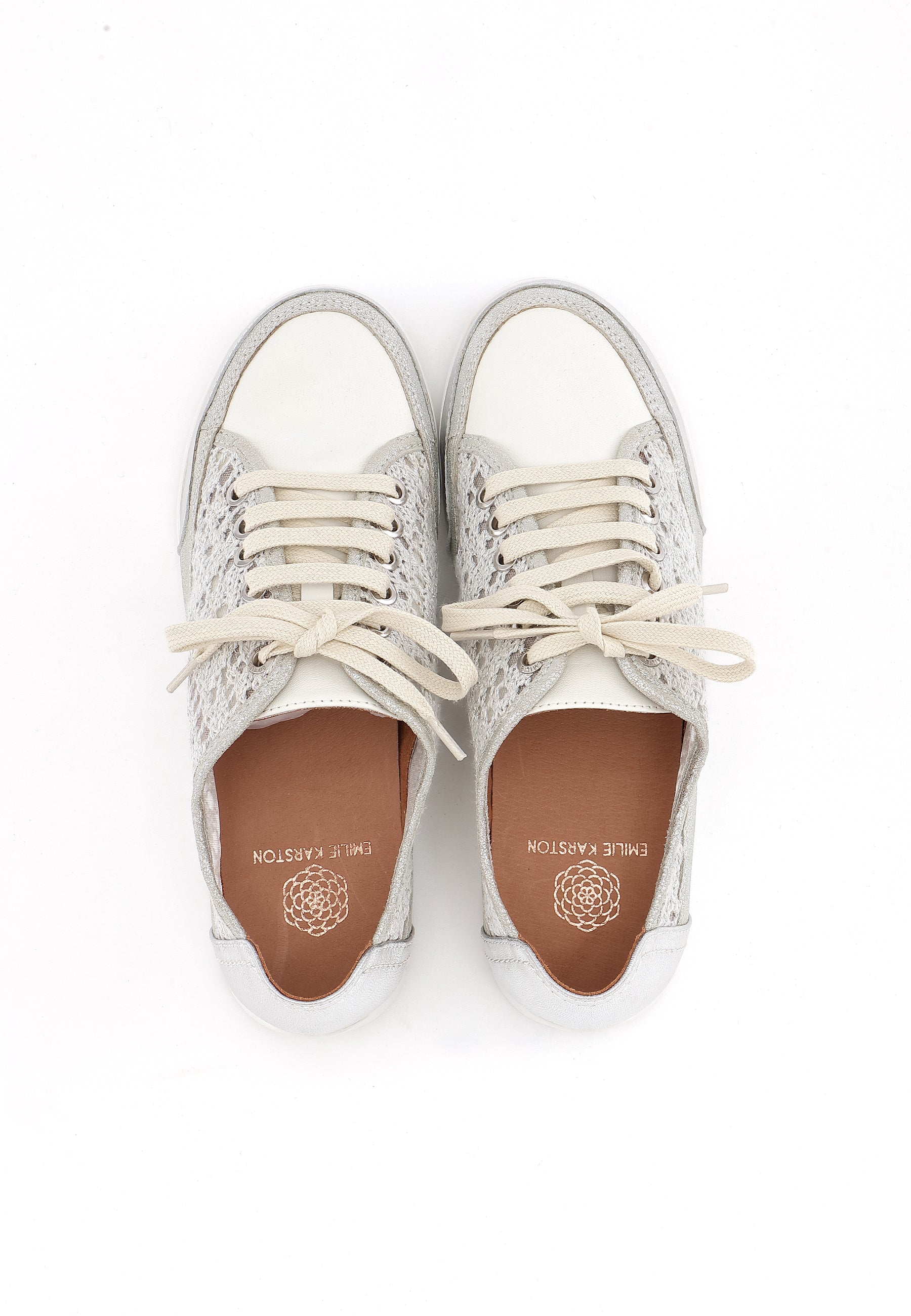 CAMINO - Baskets Dentelle Chic & Confort Argent