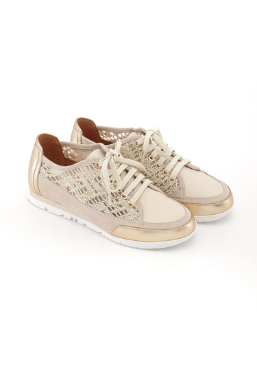 CAMINO - Baskets Dentelle Chic & Confort Beige
