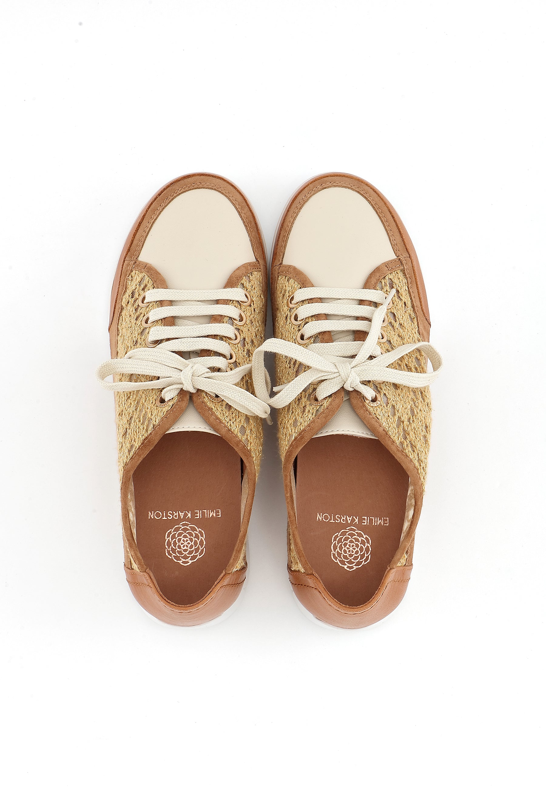 CAMINO - Baskets Dentelle Chic & Confort Camel