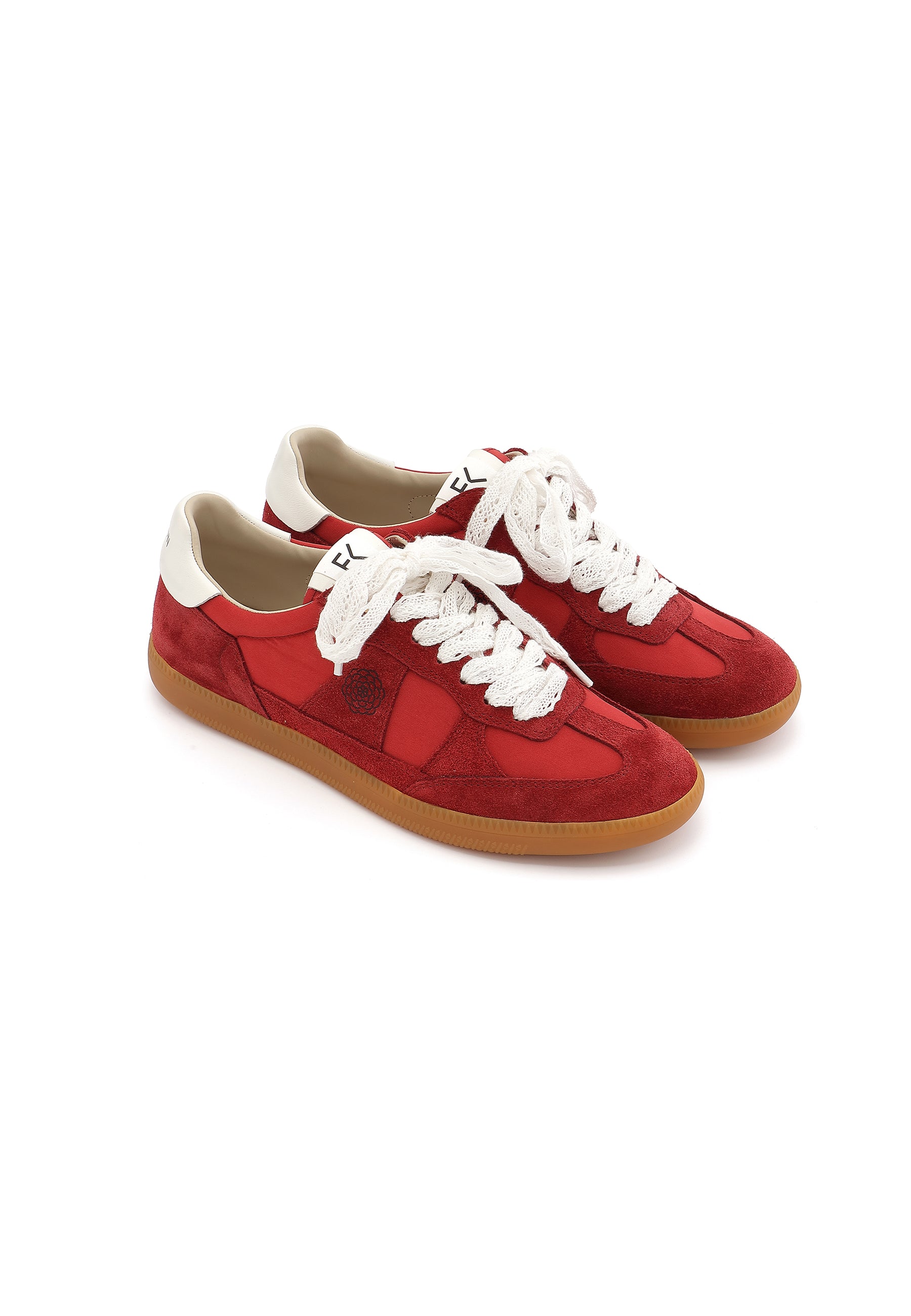 CHERRY - Baskets en cuir Bordeaux/Rouge